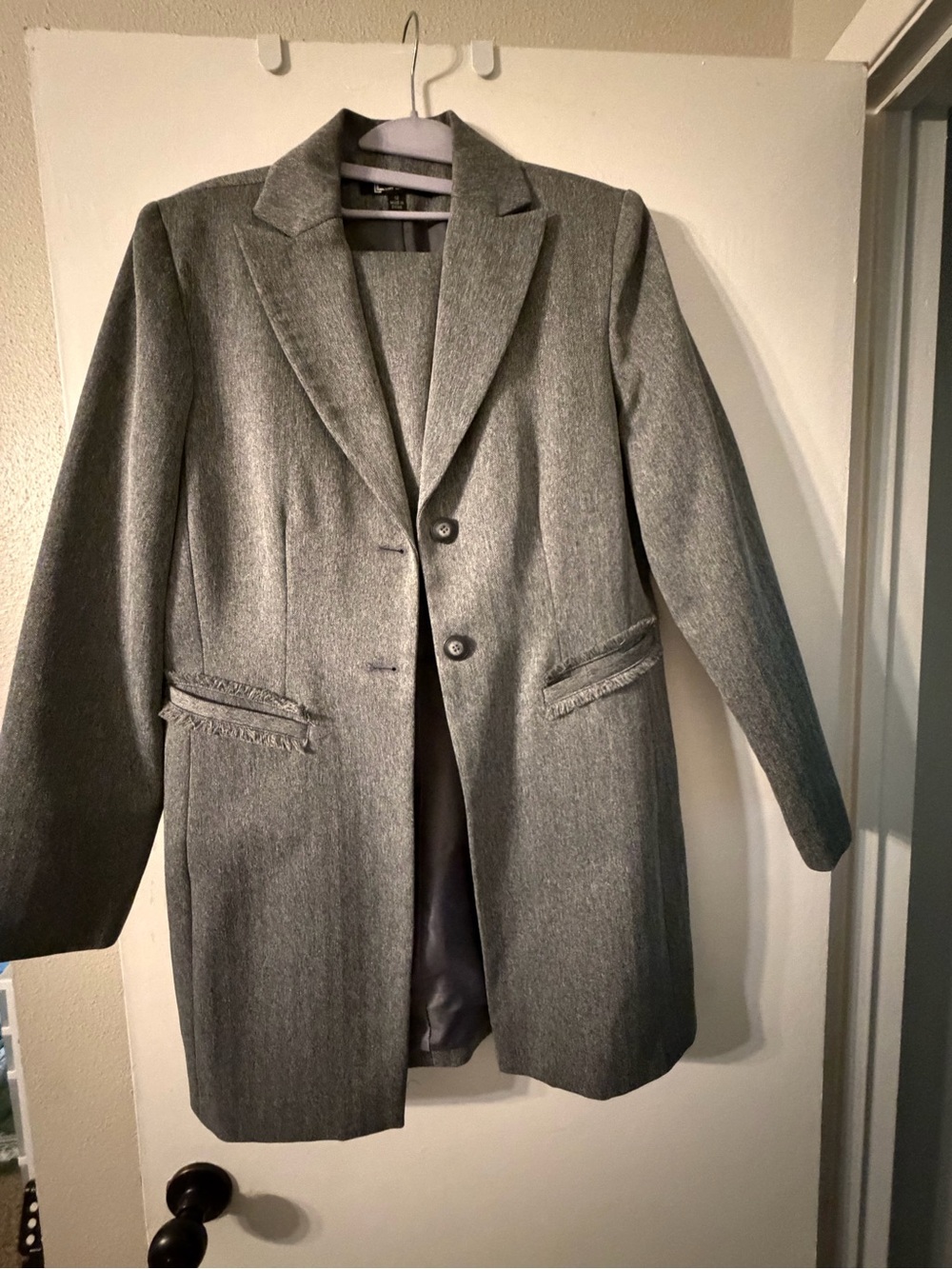 Larry Levine Herringbone Gray Women's Blazer